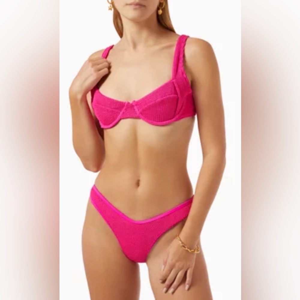Good American Always Fits Demi Bikini Top & Bottom Pink Glow Size L/XL NEW